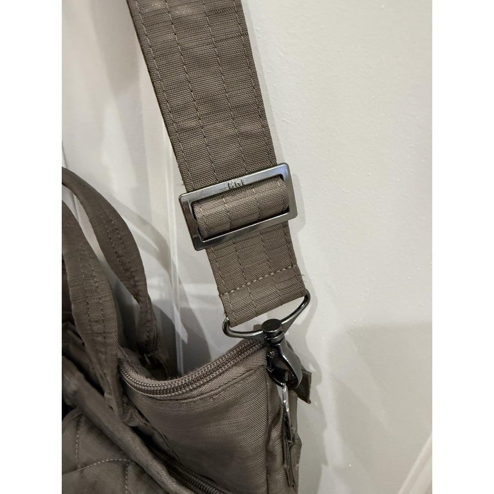 Lug Charleston Destination Gray Grey Quilted Nylon Travel Tote Crossbody Bag - Picture 11 of 16
